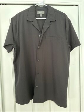 FLX Men's Short-Sleeve Button Down Shirt - Black